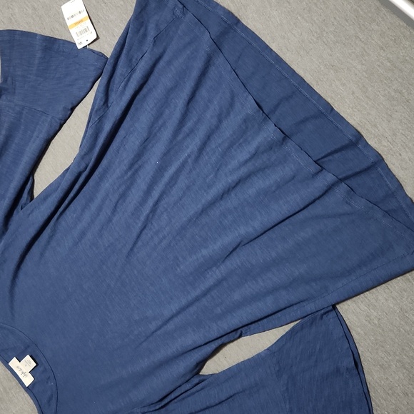 Style & Co. Boho 3/4 Bell Sleeve Babydoll Peplum High-Low Blouse Top Shirt - Picture 4 of 11